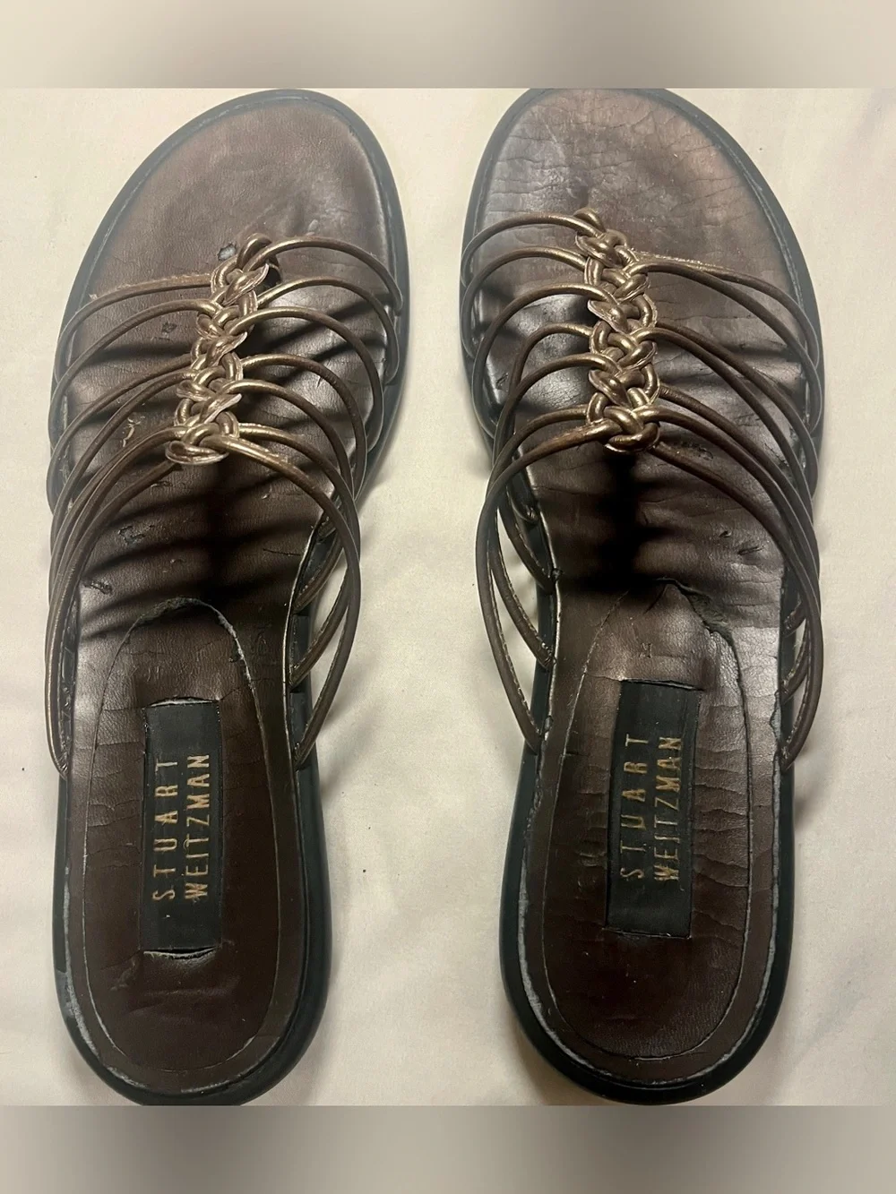 Stuart Weitzman Bronze Sandals | Pre-Owned | Original Box | Size 9N
